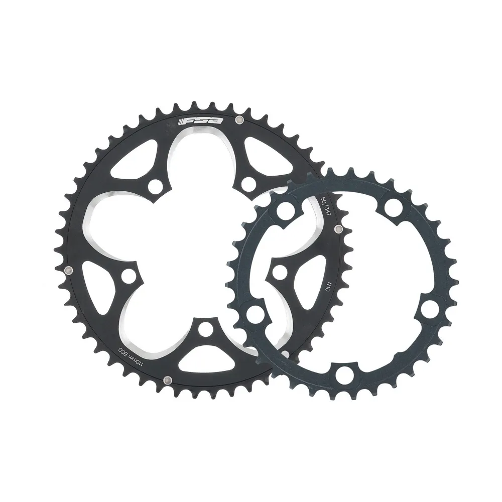 uPRISE Bikes FSA Alloy Road Chainring - Black - 2x11 110x34T 5h | Price match, 365 day return s, 18-Month Warranty, Finance Available & Free UK Delivery