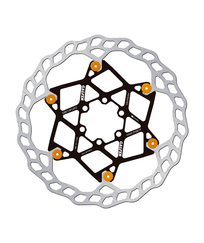 Galfer Wave Floating Disc Rotor - 6 Bolt - 180 x 2.00mm - Orange Pins