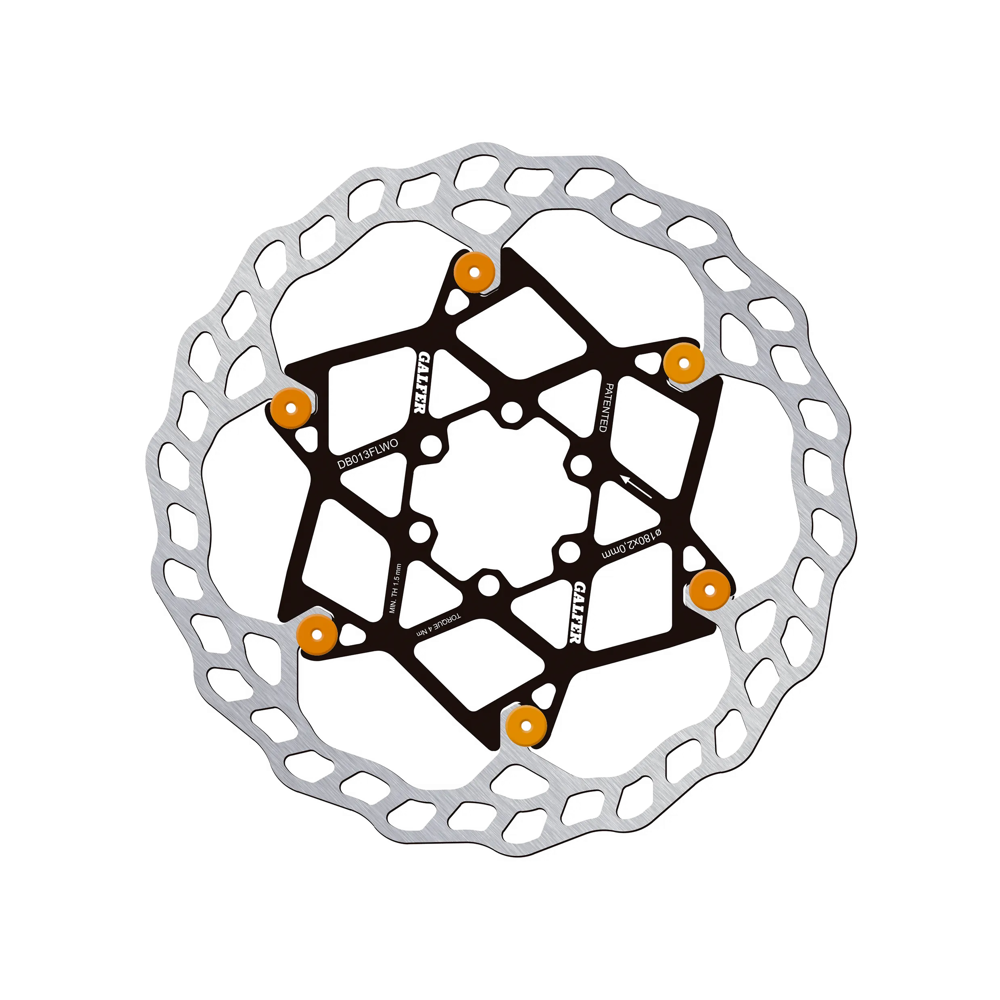 uPRISE Bikes Galfer Wave Floating Disc Rotor - 6 Bolt - 180 x 2.00mm - Orange Pins | Price match, 365 day return s, 18-Month Warranty, Finance Available & Free UK Delivery