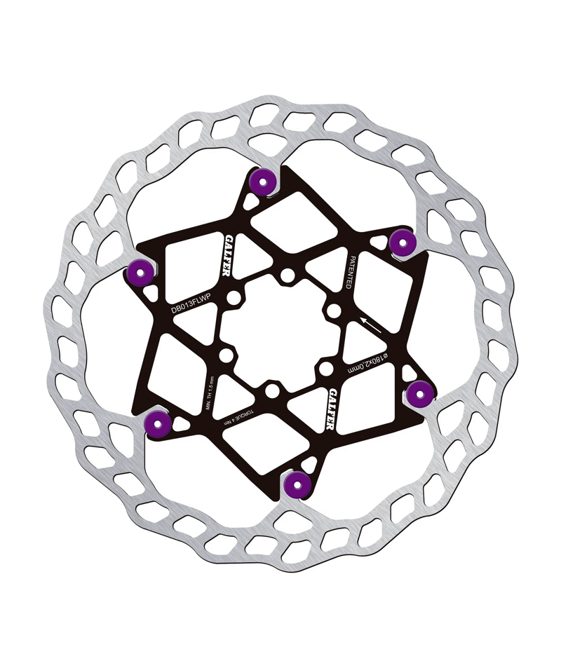 Galfer Wave Floating Disc Rotor - 6 Bolt - 180 x 2.00mm - Purple Pins
