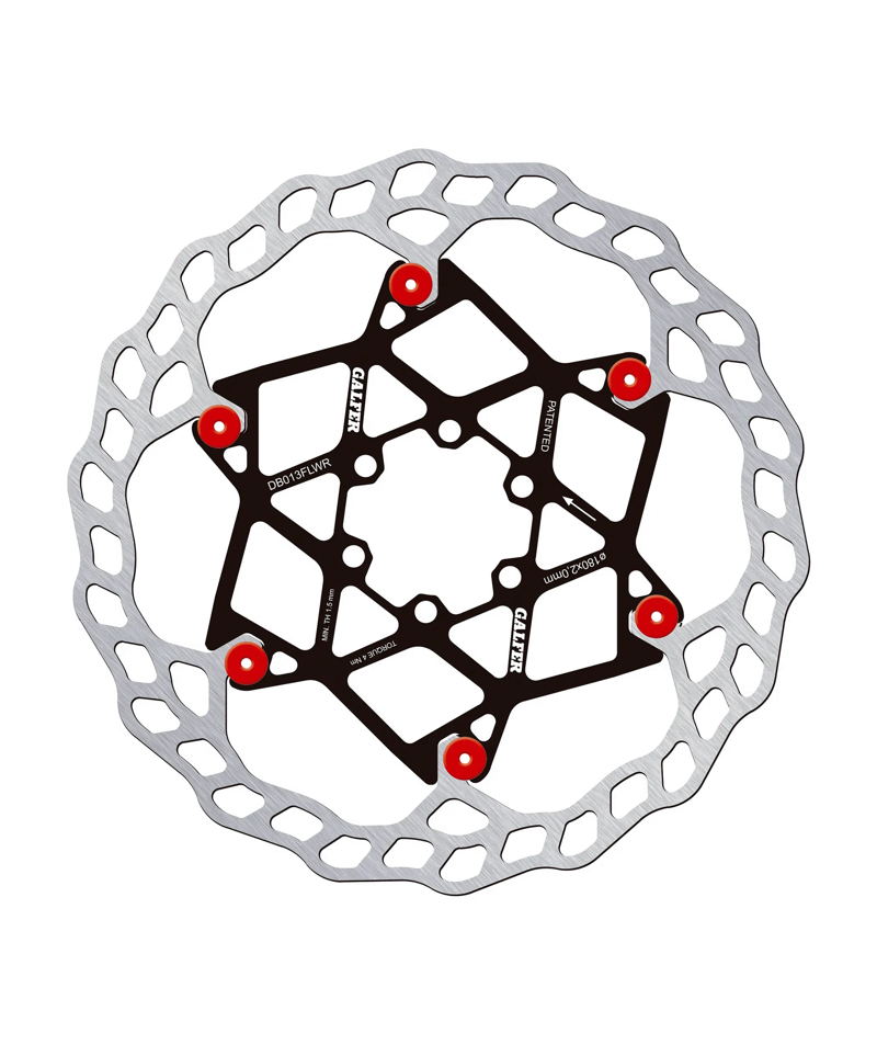 Galfer Wave Floating Disc Rotor - 6 Bolt - 180 x 2.00mm - Red Pins