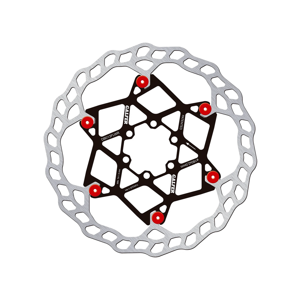 uPRISE Bikes Galfer Wave Floating Disc Rotor - 6 Bolt - 180 x 2.00mm - Red Pins | Price match, 365 day return s, 18-Month Warranty, Finance Available & Free UK Delivery