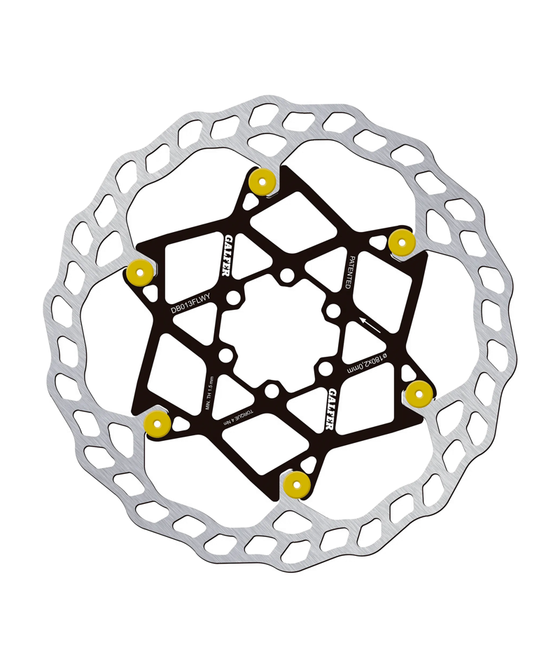 Galfer Wave Floating Disc Rotor - 6 Bolt - 180 x 2.00mm - Gold Pins