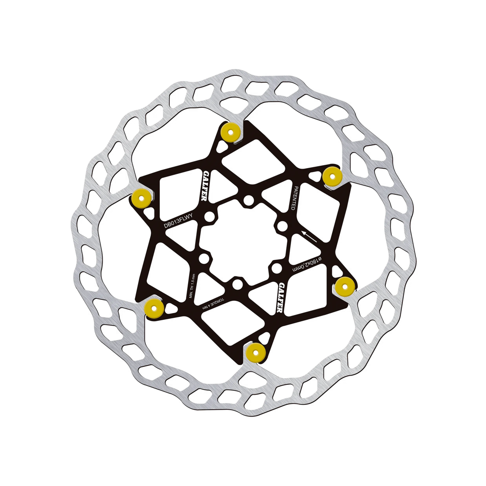 uPRISE Bikes Galfer Wave Floating Disc Rotor - 6 Bolt - 180 x 2.00mm - Gold Pins | Price match, 365 day return s, 18-Month Warranty, Finance Available & Free UK Delivery