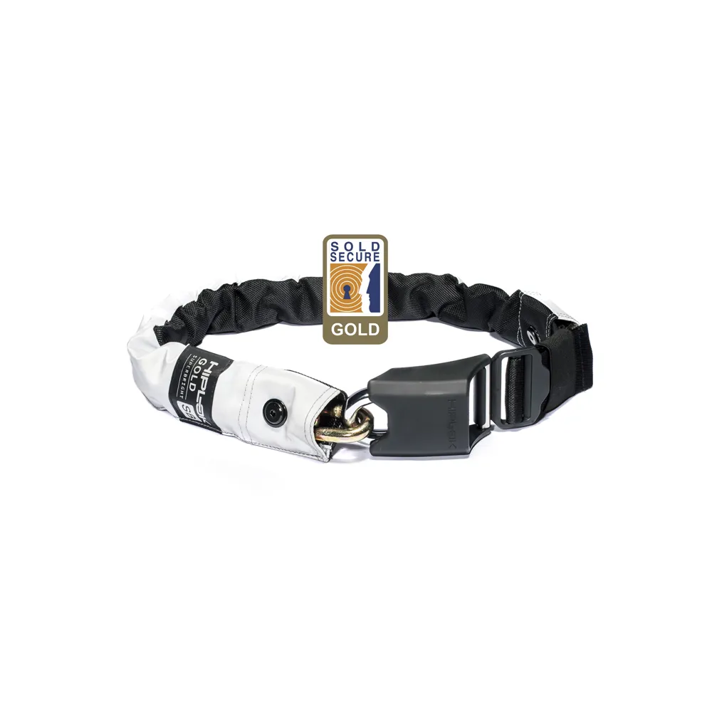 uPRISE Bikes Hiplok HipLok GOLD Wearable Chain Lock Gold Sold Secure - Hi-Viz -10mm x 85cm | Price match, 365 day return s, 18-Month Warranty, Finance Available & Free UK Delivery