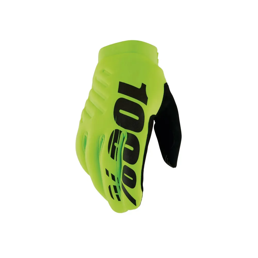 uPRISE Bikes 100 Percent Brisker Cold Weather Long Finger Gloves - Fluo Yellow | Price match, 365 day return s, 18-Month Warranty, Finance Available & Free UK Delivery