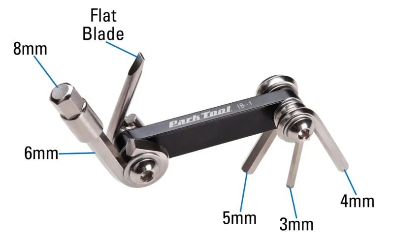 Park Tool IB-1 I-Beam Mini Fold-up Hex Wrench and Screwdriver Set --2
