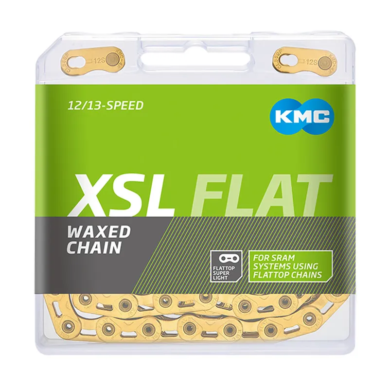 KMC X Flat SL Pre-Waxed SRAM 12/13x Chain - Ti-N Gold-1