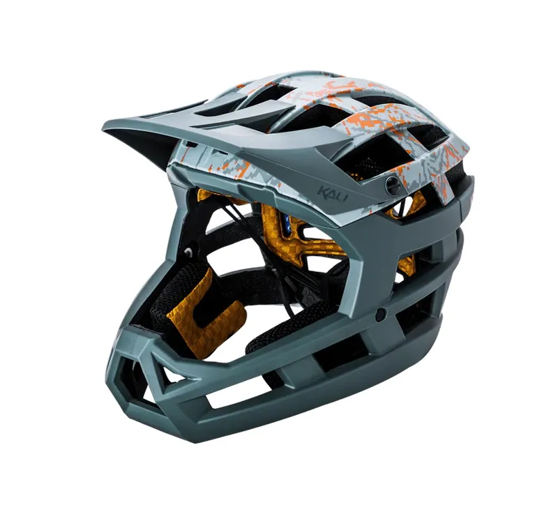 Kali Invader 2.0 Full Face Helmet - Frag Khaki/Orange