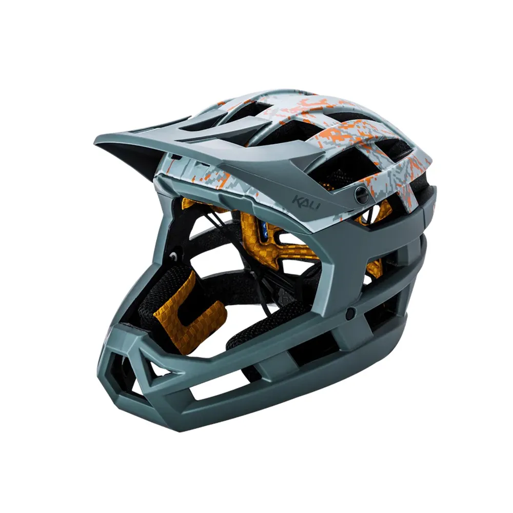 uPRISE Bikes Kali Invader 2.0 Full Face Helmet - Frag Khaki/Orange | Price match, 365 day returns, 18-Month Warranty, Finance Available & Free UK Delivery