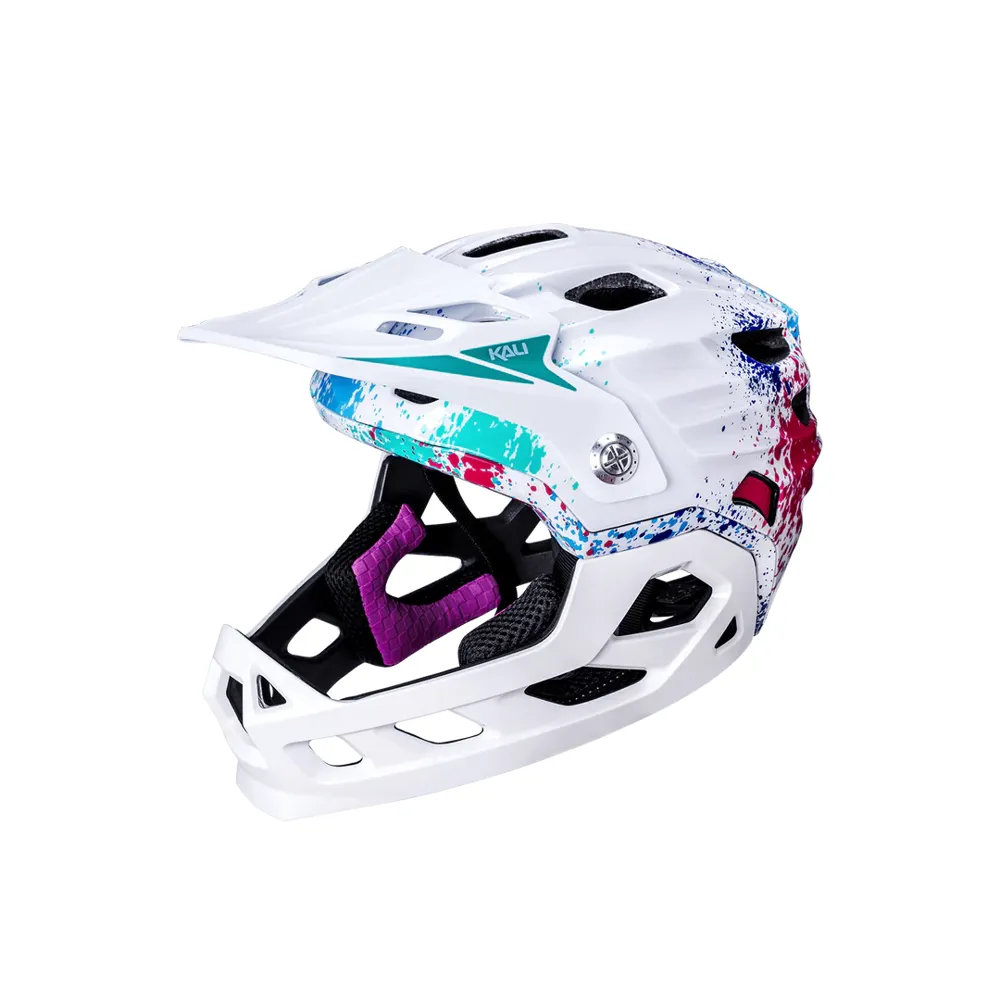 uPRISE Bikes Kali Maya Full Face Kids Helmet - 50-54cm - Splat White/Multi | Price match, 365 day returns, 18-Month Warranty, Finance Available & Free UK Delivery