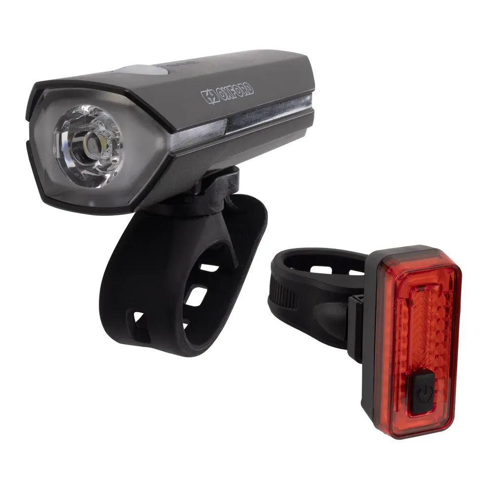 uPRISE Bikes Oxford Ultratorch ST Commuter USB Light Set - Black | Price match, 365 day returns, 18-Month Warranty, Finance Available & Free UK Delivery
