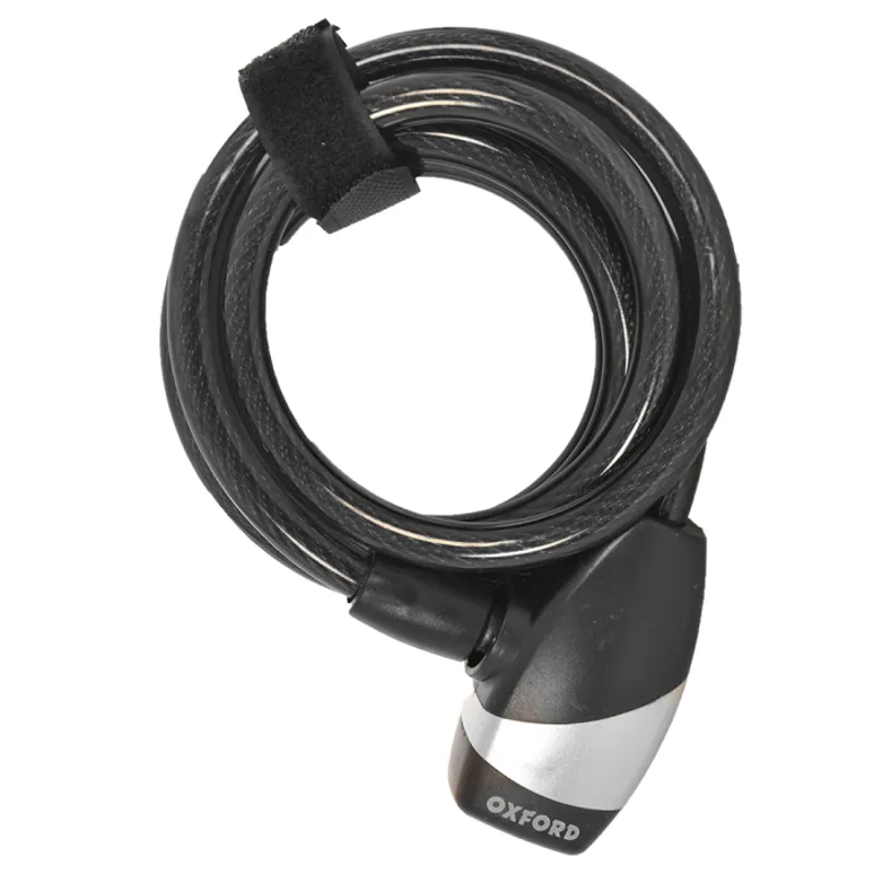 Oxford Key Coil 10 Cable Lock - 1.8m x 10mm - Black