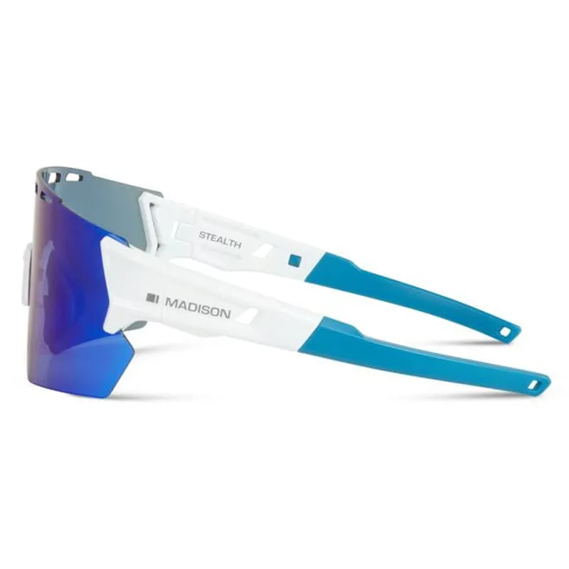 Madison Stealth Sunglasses - Gloss White/Blue Mirror Lens-1