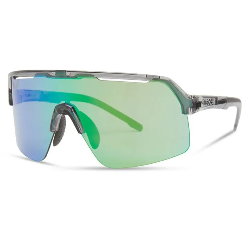 Madison Crypto Air Sunglasses - Crystal Smoke/Green Mirror Lens