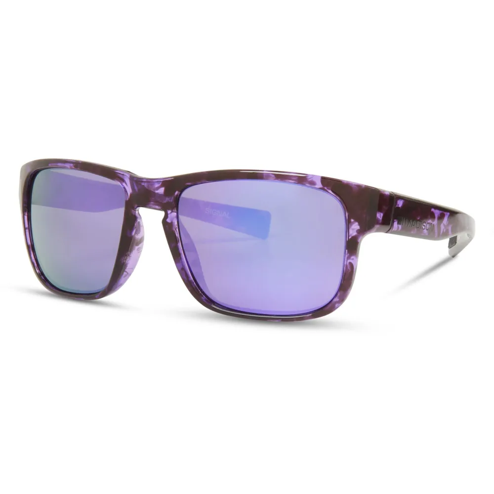 uPRISE Bikes Madison Signal Sunglasses - Crystal Tortoise Shell/Purple Mirror Lens | Price match, 365 day return s, 18-Month Warranty, Finance Available & Free UK Delivery