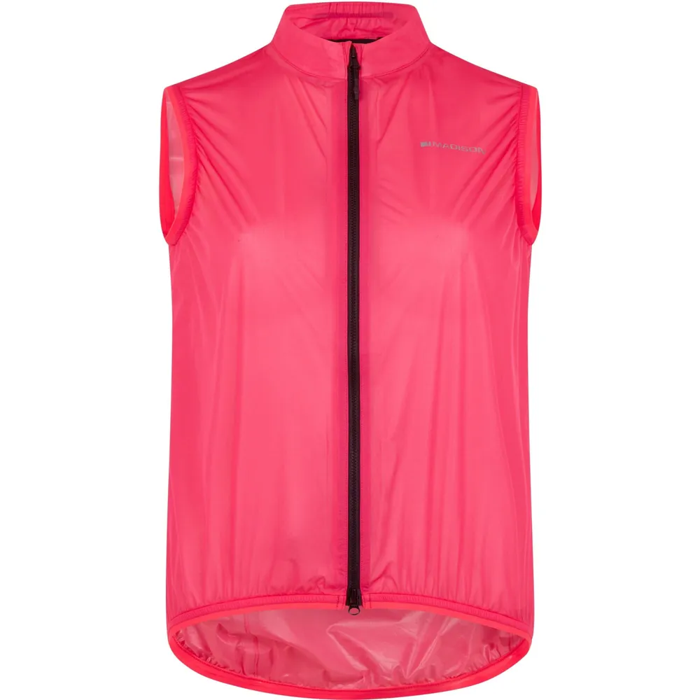 uPRISE Bikes Madison Flux 2L Ultra Packable Waterproof Women's Gilet - Hi Viz Pink | Price match, 365 day returns, 18-Month Warranty, Finance Available & Free UK Delivery