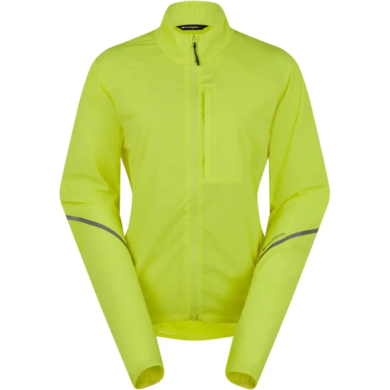 Madison Freewheel Windproof Packable Women's Jacket - Hi Viz Yellow