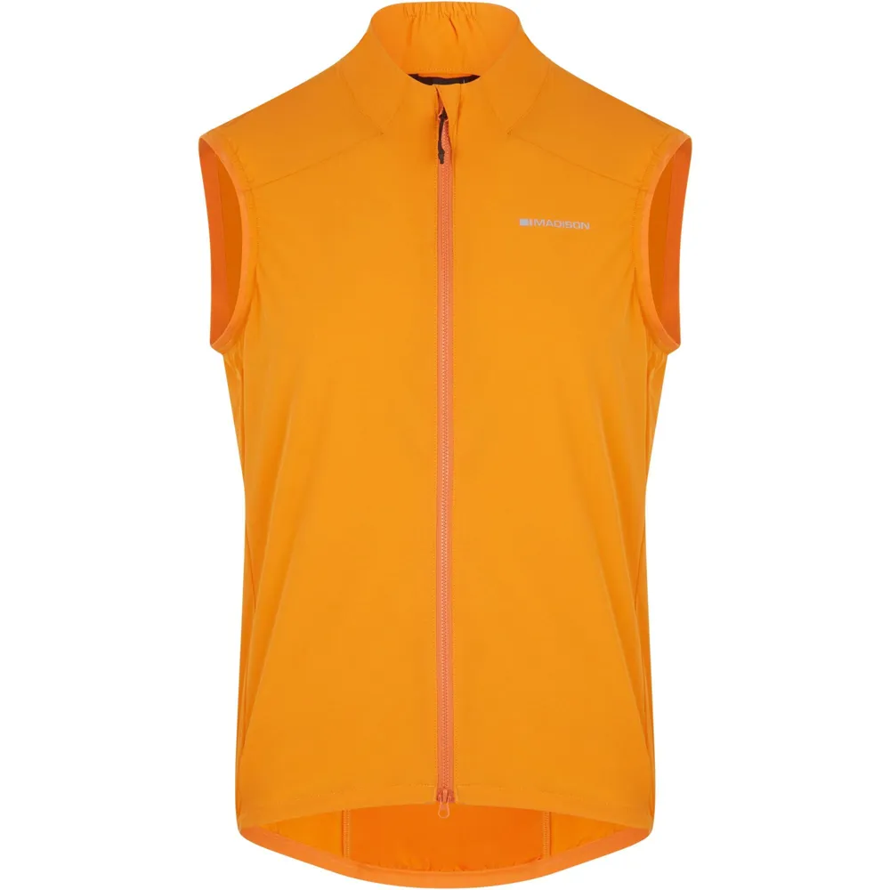 uPRISE Bikes Madison Freewheel Windproof Packable Men's Gilet - Mango Orange | Price match, 365 day returns, 18-Month Warranty, Finance Available & Free UK Delivery