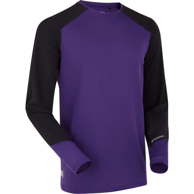 Madison Flux Trail Men's Long Sleeve Jersey - Purple/Black-1