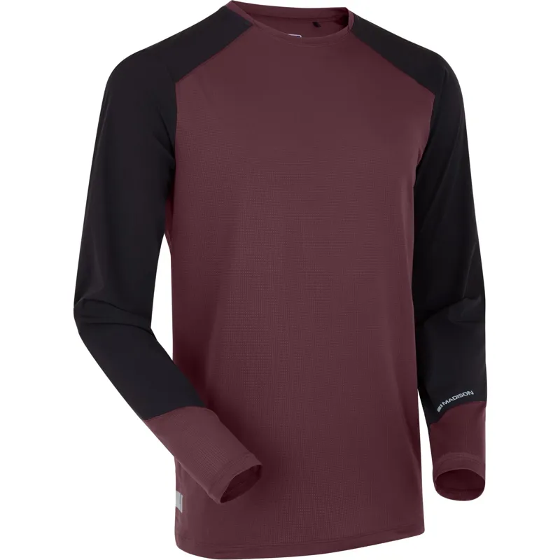Madison Flux Trail Men's Long Sleeve Jersey - Red/Black-1