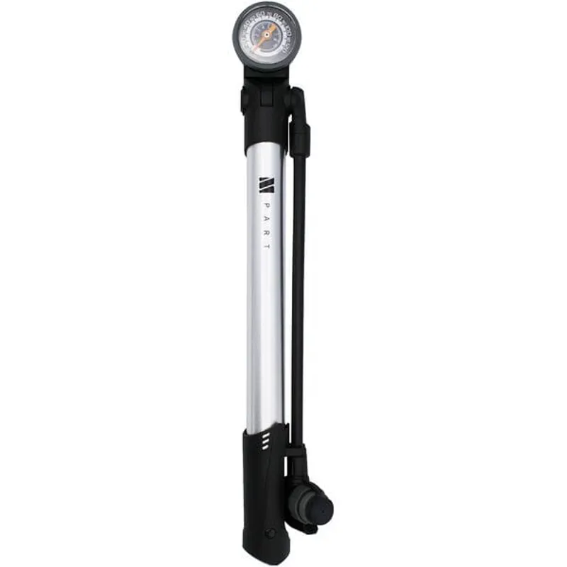 M Part Mini Floor Pump with Gauge - Silver-1