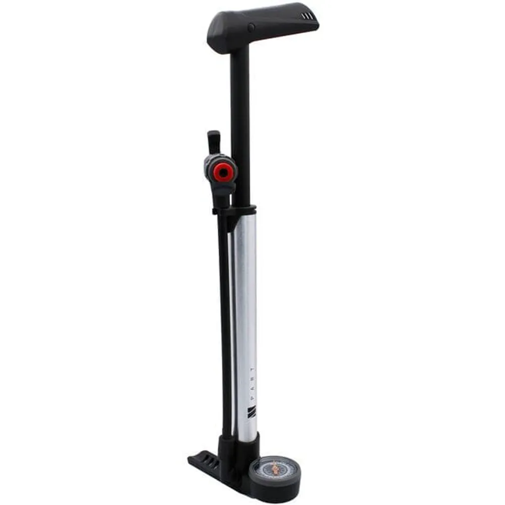 uPRISE Bikes M Part Mini Floor Pump with Gauge - Silver | Price match, 365 day return s, 18-Month Warranty, Finance Available & Free UK Delivery