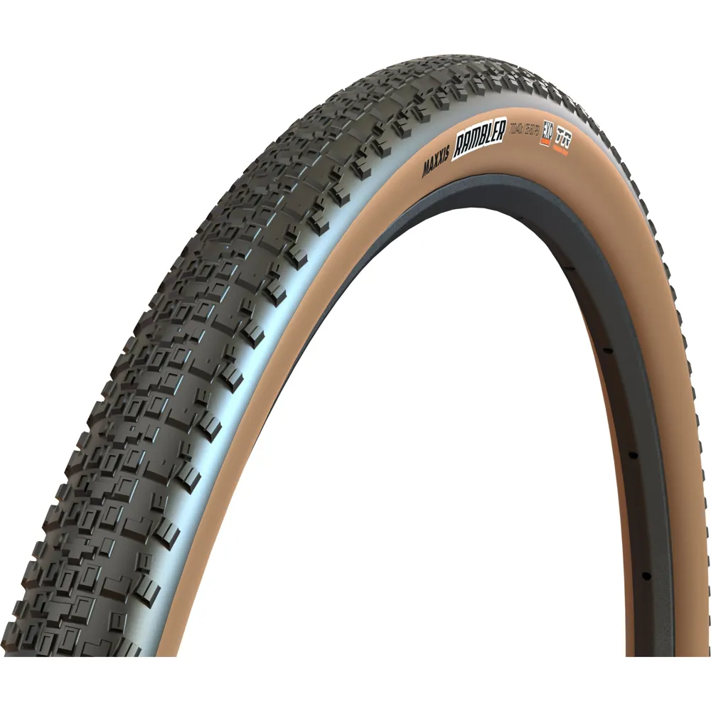 uPRISE Bikes Maxxis Rambler 700 x 40C Folding Dual Compound EXO Tubeless Tan Wall Tyre | Price match, 365 day return s, 18-Month Warranty, Finance Available & Free UK Delivery