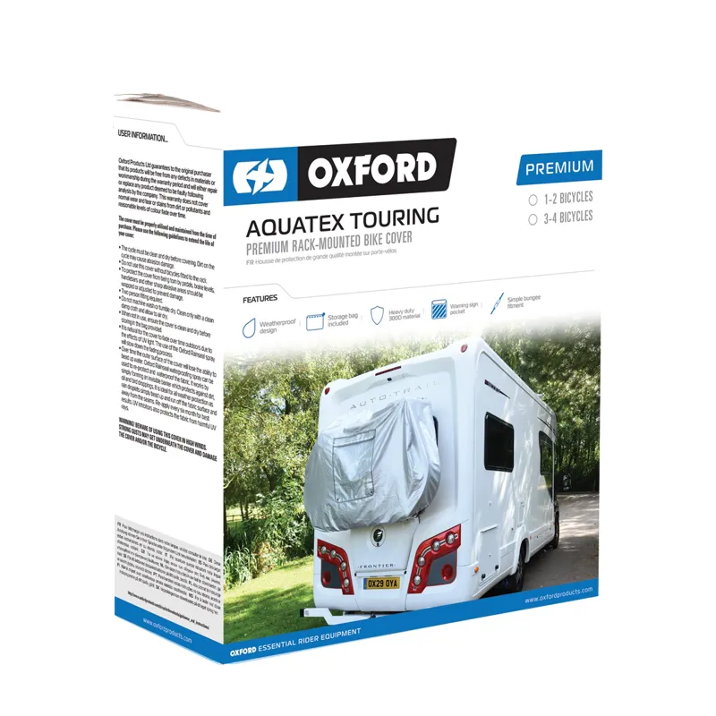 Oxford Aquatex Touring Premium Bike Cover For 1-2 Bikes - Silver