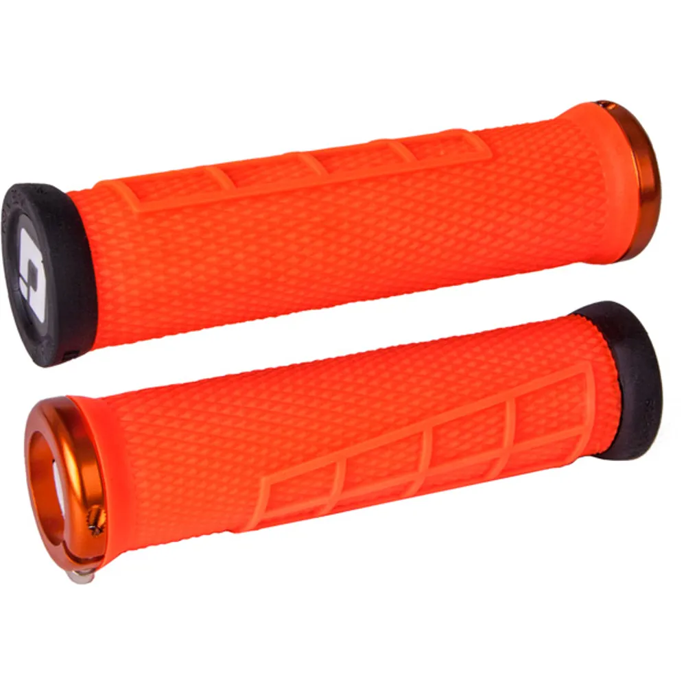 uPRISE Bikes ODI Elite Flow MTB Lock-On Grips - 130mm - Orange | Price match, 365 day return s, 18-Month Warranty, Finance Available & Free UK Delivery