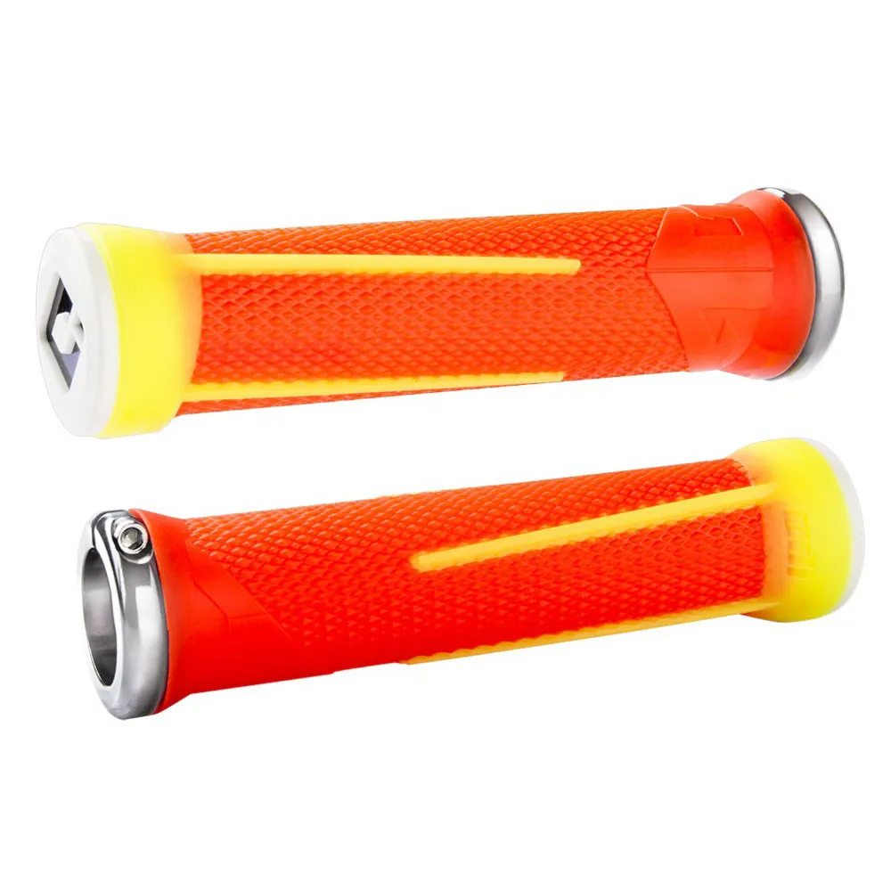 uPRISE Bikes ODI AG1 MTB Lock-On Grips - 135mm - Orange/Yellow | Price match, 365 day return s, 18-Month Warranty, Finance Available & Free UK Delivery