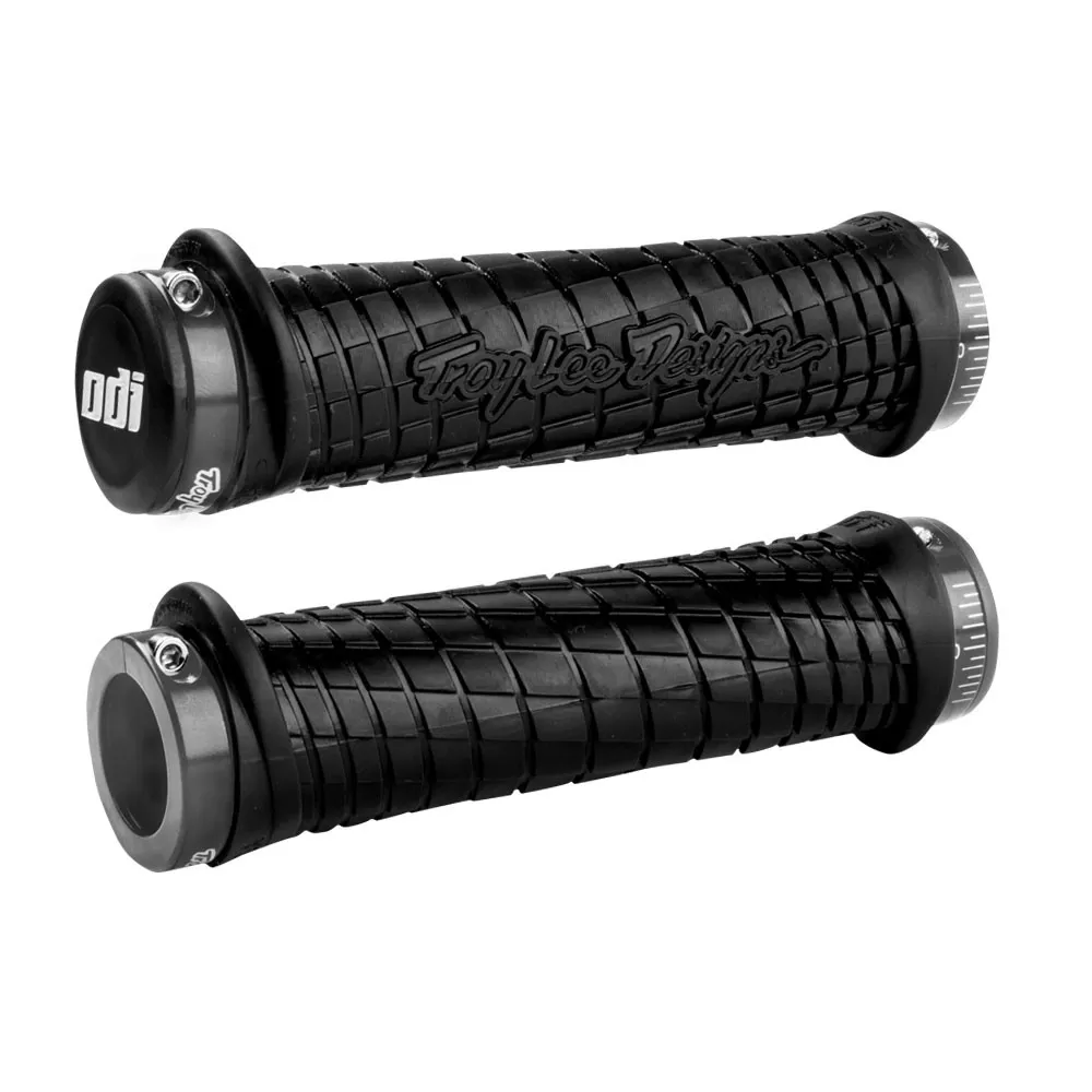 uPRISE Bikes ODI Troy Lee Designs MTB Lock-On Grips - 130mm - Black/Grey | Price match, 365 day return s, 18-Month Warranty, Finance Available & Free UK Delivery