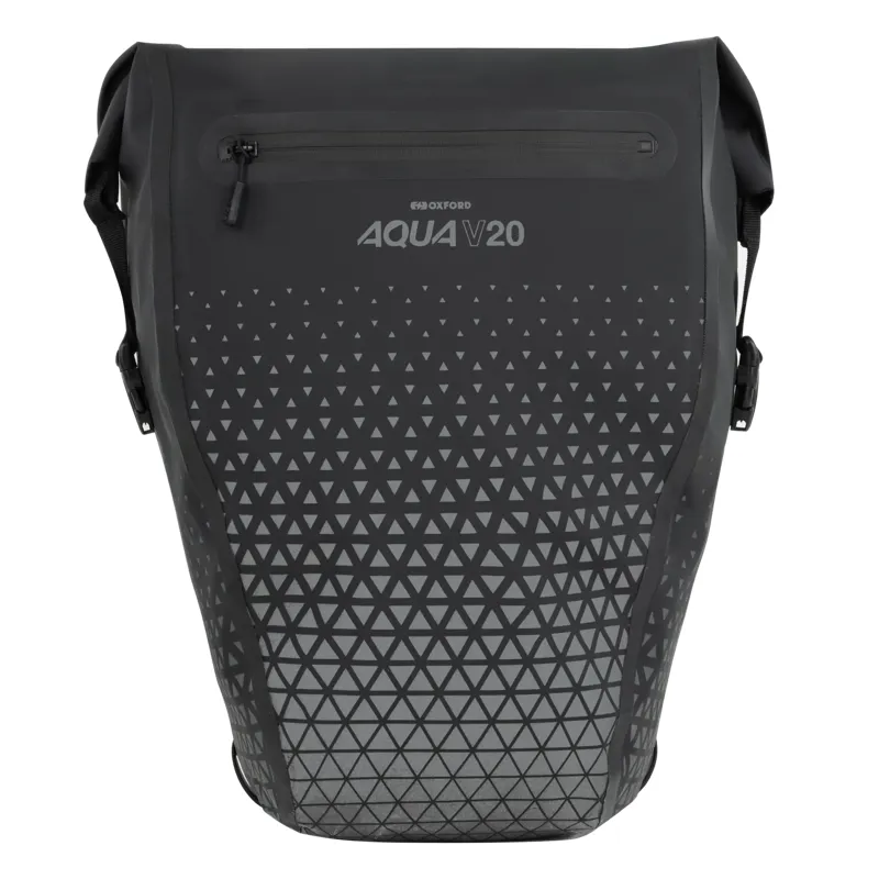 Oxford Aqua V 20 Extreme Visibility Single QR Pannier Bag - Black
