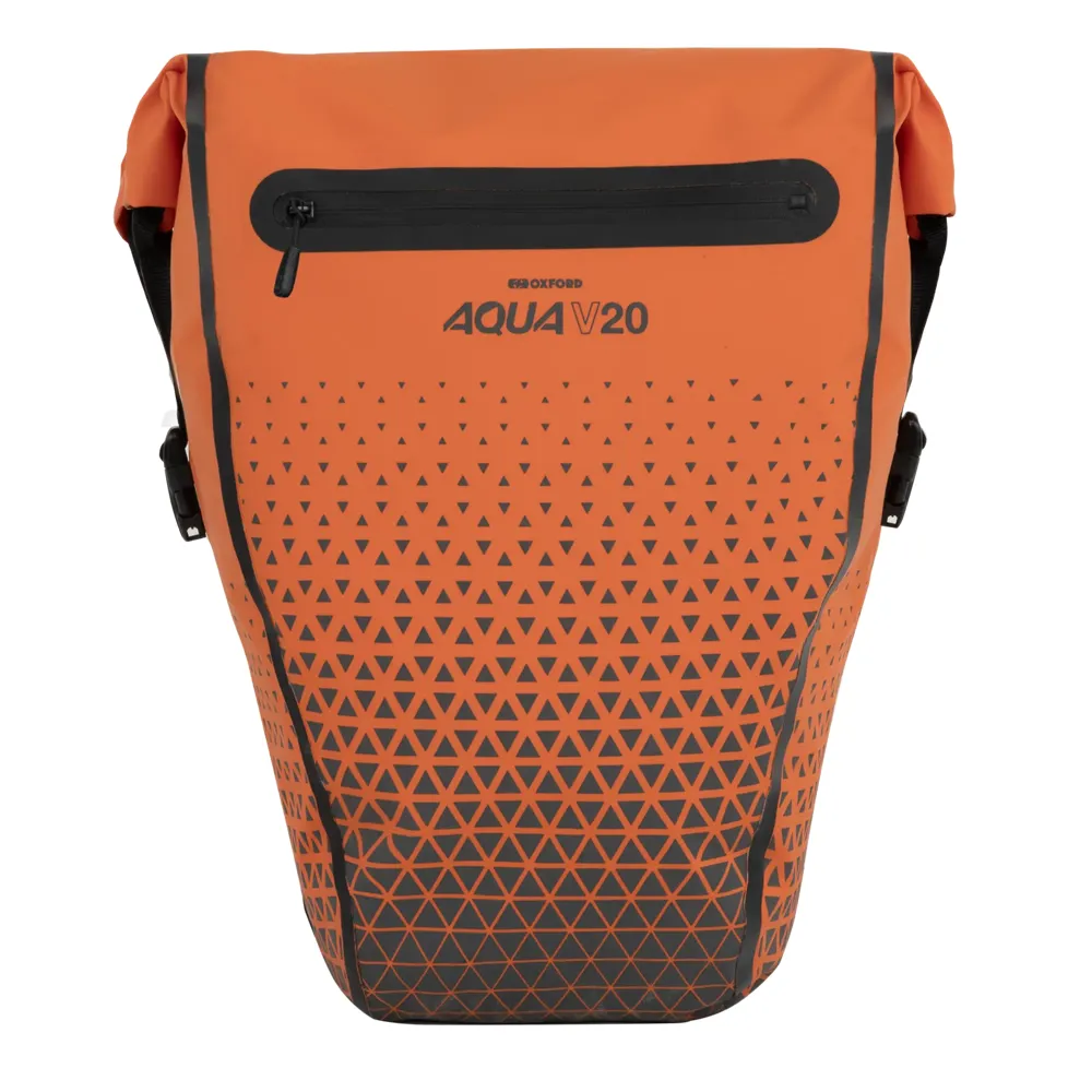 uPRISE Bikes Oxford Aqua V 20 Extreme Visibility Single QR Pannier Bag - Orange | Price match, 365 day returns, 18-Month Warranty, Finance Available & Free UK Delivery
