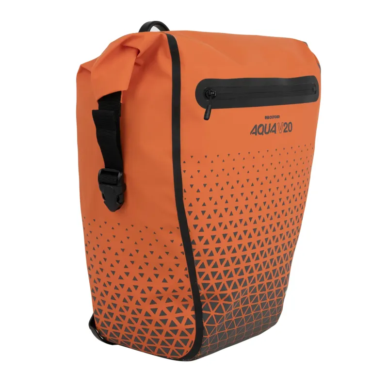 Oxford Aqua V 20 Extreme Visibility Single QR Pannier Bag - Orange-1