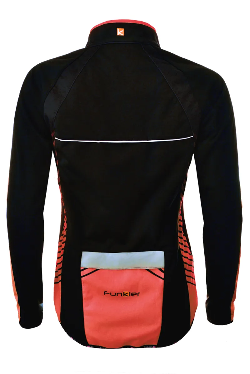Funkier Tacona Womens Softshell Windstopper Jacket - Black/Red-1