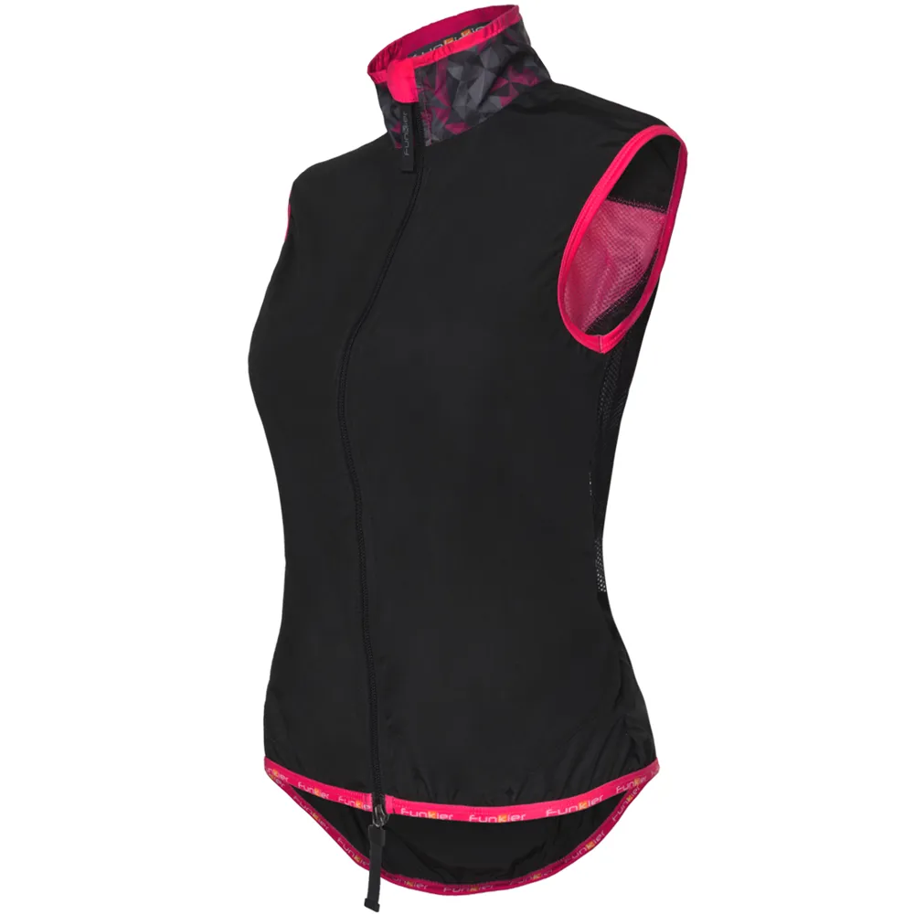 uPRISE Bikes Funkier Cobina Womens Windbreaker Gilet - Black/Pink | Price match, 365 day return s, 18-Month Warranty, Finance Available & Free UK Delivery