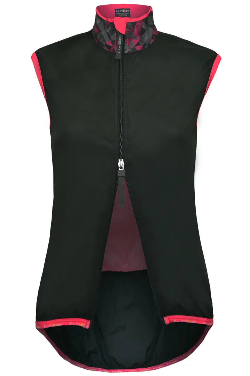 Funkier Cobina Womens Windbreaker Gilet - Black/Pink-1