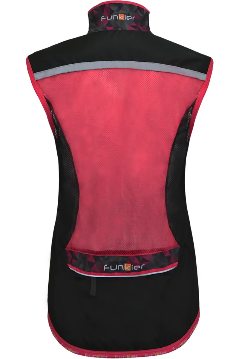 Funkier Cobina Womens Windbreaker Gilet - Black/Pink-2