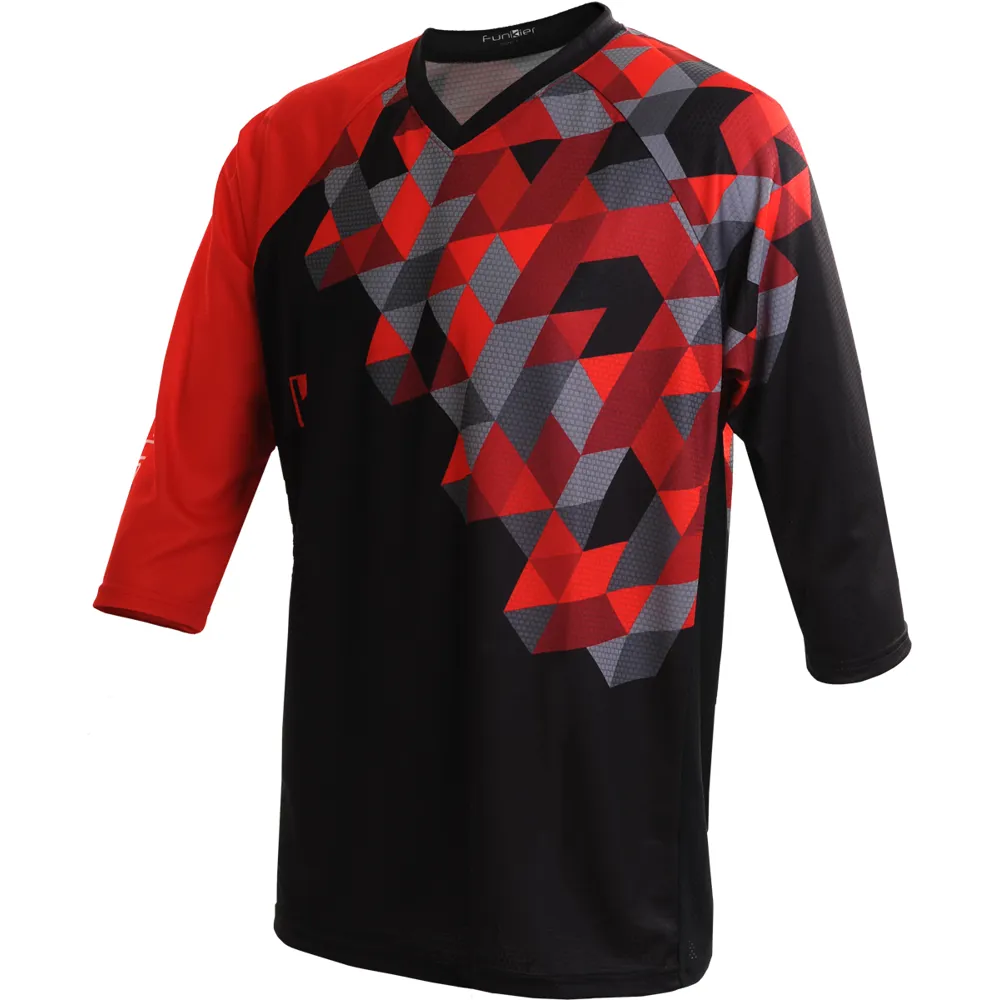 uPRISE Bikes Funkier Flow-MTB Enduro 3/4 Jersey - Red/Black | Price match, 365 day return s, 18-Month Warranty, Finance Available & Free UK Delivery