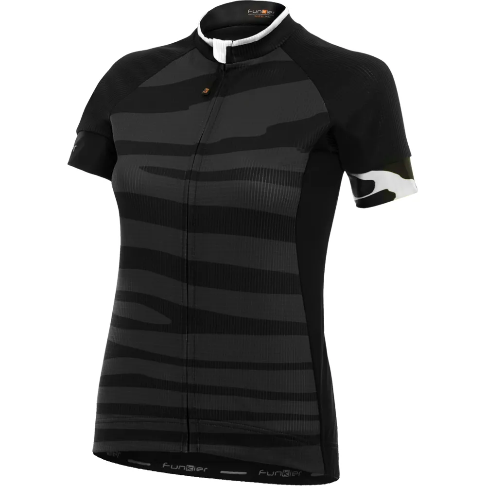 uPRISE Bikes Funkier Prima Pro Ladies Short Sleeve Jersey - Black Wave - Large | Price match, 365 day return s, 18-Month Warranty, Finance Available & Free UK Delivery