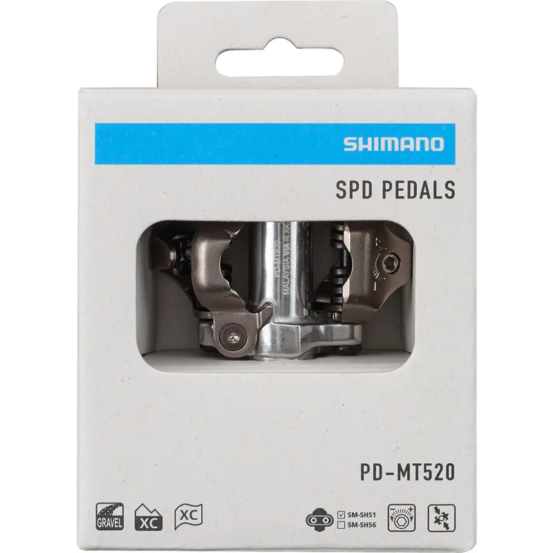 Shimano PD-MT520 SPD Clipless MTB Pedals - Silver-5