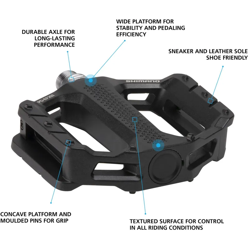 Shimano PD-EF202 Flat MTB Pedals - Black-5