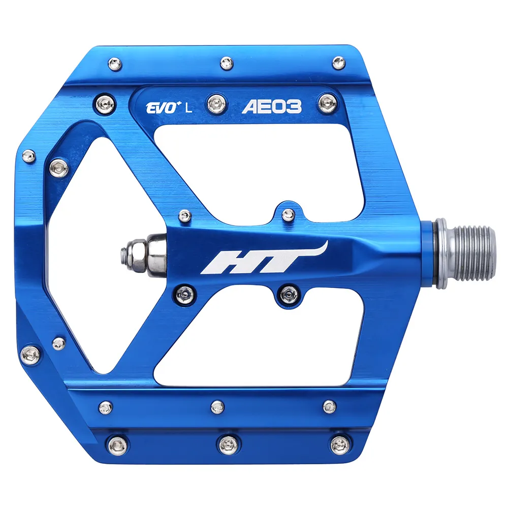 uPRISE Bikes HT Components AE03 Flat MTB Pedals - Dark Blue | Price match, 365 day return s, 18-Month Warranty, Finance Available & Free UK Delivery