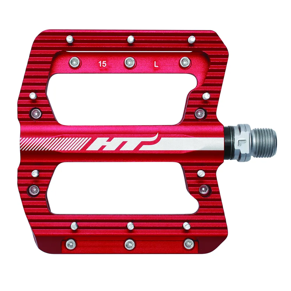 uPRISE Bikes HT Components ANS01 Alloy Flat MTB Pedals - Red | Price match, 365 day return s, 18-Month Warranty, Finance Available & Free UK Delivery