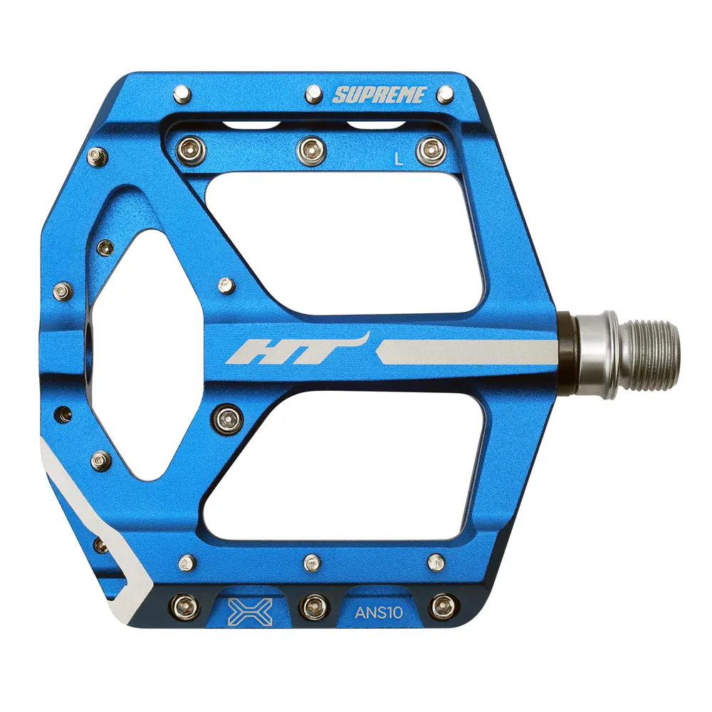 uPRISE Bikes HT Components ANS-10 Supreme Flat MTB Pedals - Blue | Price match, 365 day return s, 18-Month Warranty, Finance Available & Free UK Delivery