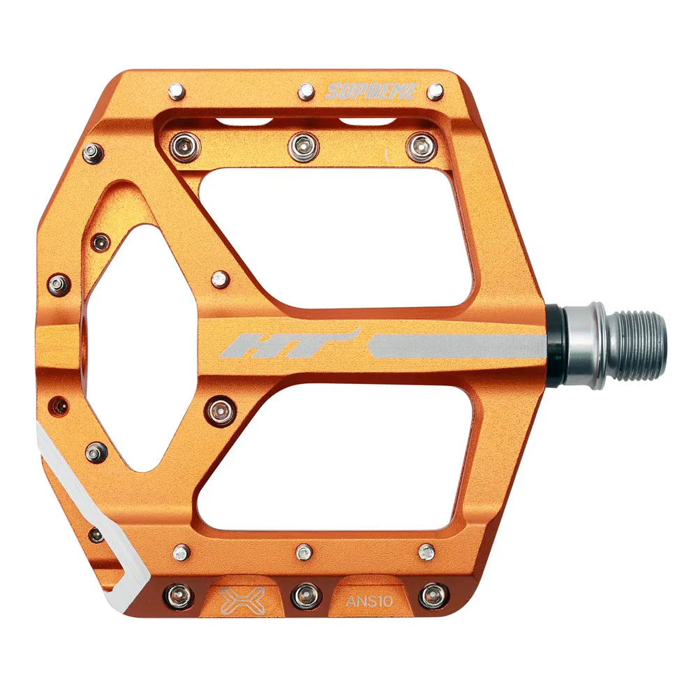 uPRISE Bikes HT Components ANS-10 Supreme Flat MTB Pedals - Orange | Price match, 365 day return s, 18-Month Warranty, Finance Available & Free UK Delivery