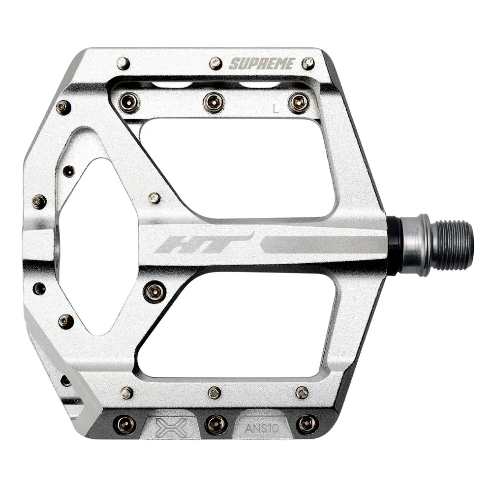uPRISE Bikes HT Components ANS-10 Supreme Flat MTB Pedals - Silver | Price match, 365 day return s, 18-Month Warranty, Finance Available & Free UK Delivery