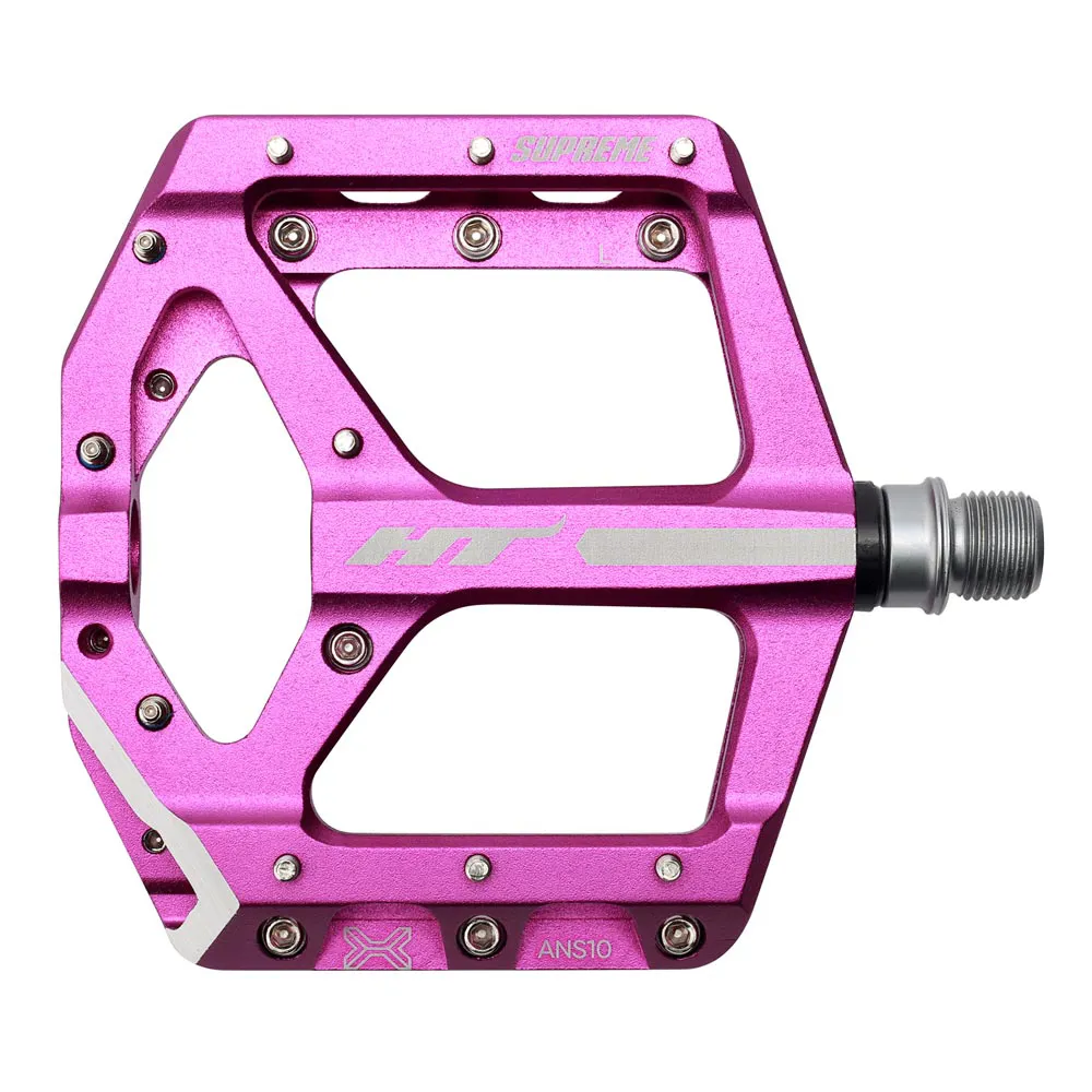 uPRISE Bikes HT Components ANS-10 Supreme Flat MTB Pedals - Purple | Price match, 365 day return s, 18-Month Warranty, Finance Available & Free UK Delivery