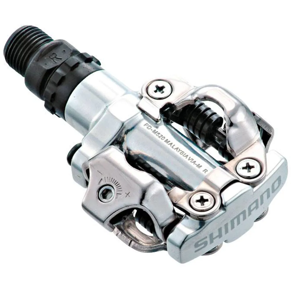 uPRISE Bikes Shimano PD-M520 MTB SPD Two Sided Mechanism Pedals - Silver | Price match, 365 day return s, 18-Month Warranty, Finance Available & Free UK Delivery
